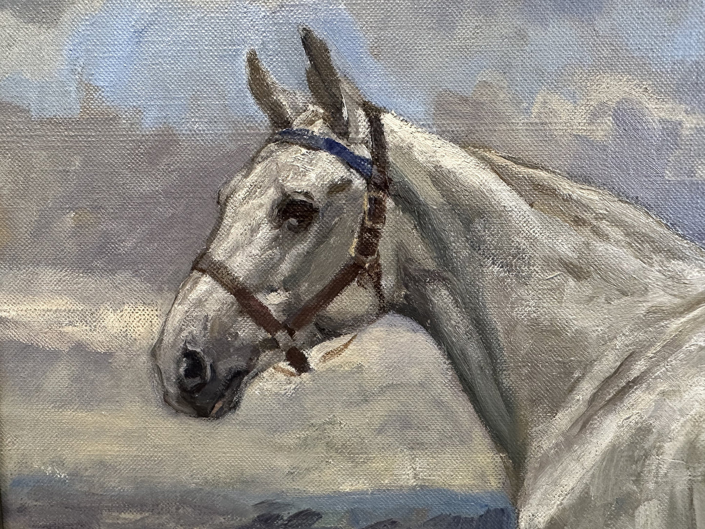 Antique Horse Painting 1924 Original Oil Painting Horse Portrait Equestrian Décor Victorian Décor Original Horse Artwork Lucy Lockwood