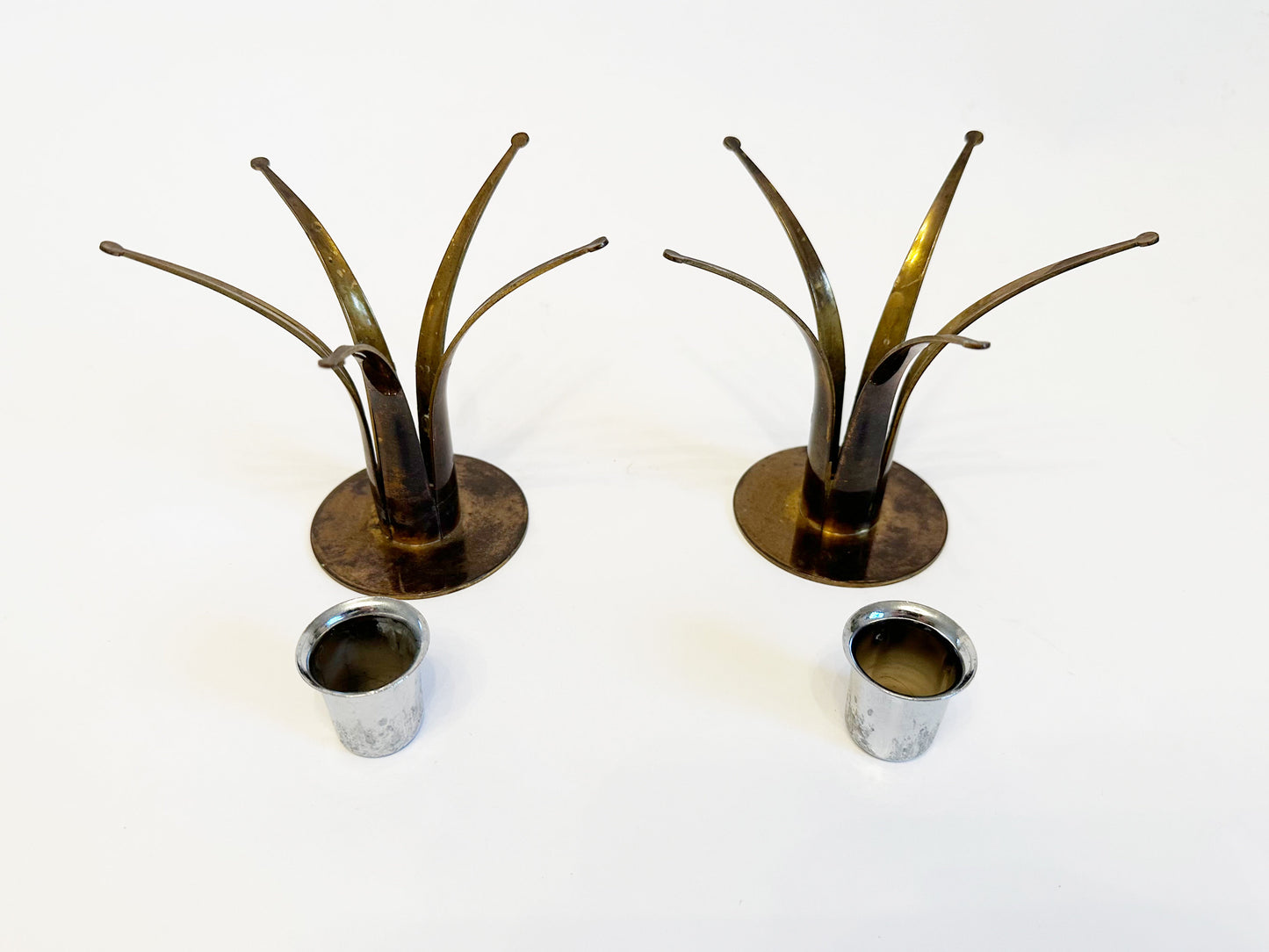 Brass Candle Holders Vintage MCM Mid Century Taper Candle Holder Swedish Gifts Design by Ivar Alenius Bjork Made In Sweden Set of 3