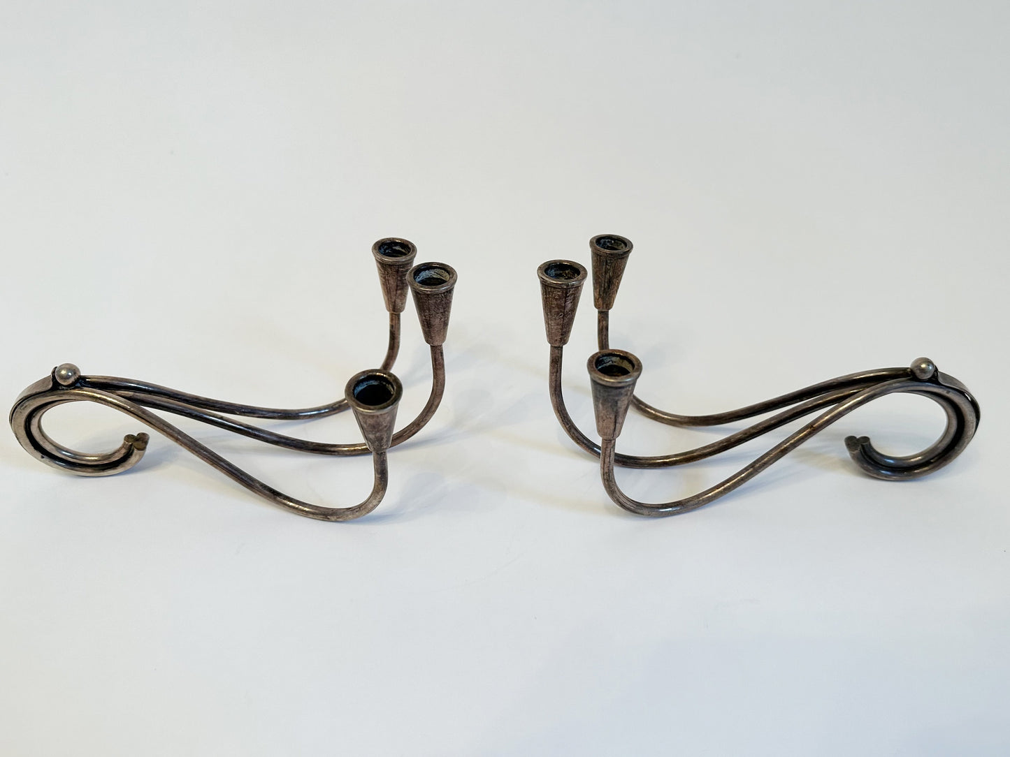 Vintage Candlestick Holder Pair Carl F Christianson Silver Plate Art Deco Décor Danish Candleholder Denmark Candle Holder Danish Decor