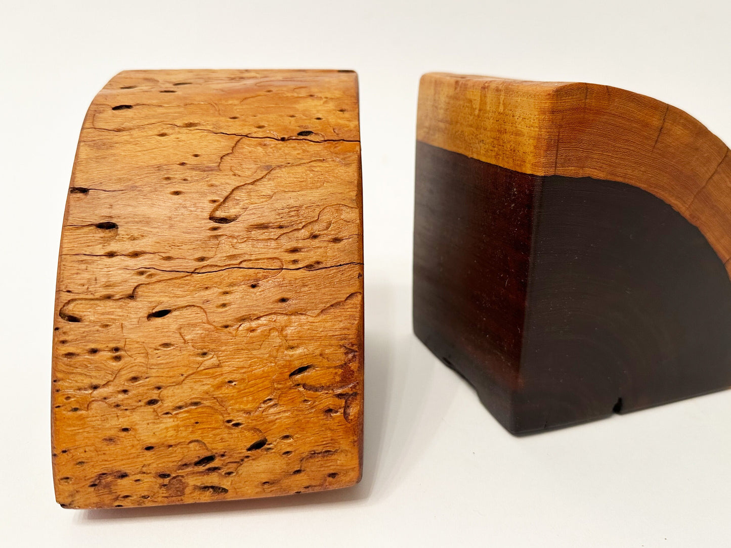 Black Walnut Bookends Natural Wood Bookends Black Walnut Home Décor Coastal Mid Century Modern Beach House Bookends