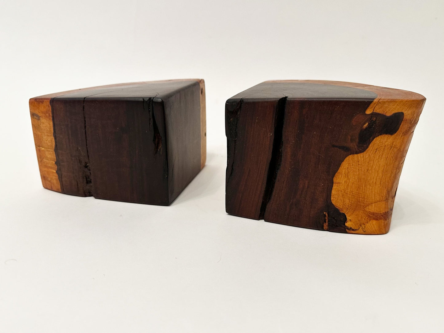 Black Walnut Bookends Natural Wood Bookends Black Walnut Home Décor Coastal Mid Century Modern Beach House Bookends