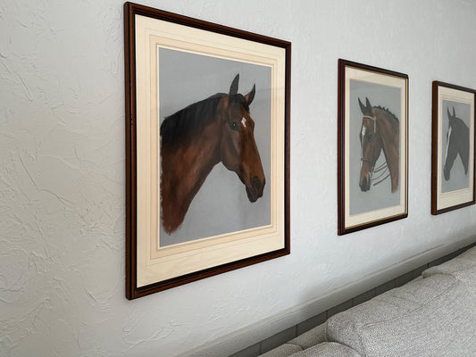 Vintage Horse Painting Vintage Horse Painting Equestrian Décor Horse Artwork Equine Art Vintage Animal Portrait