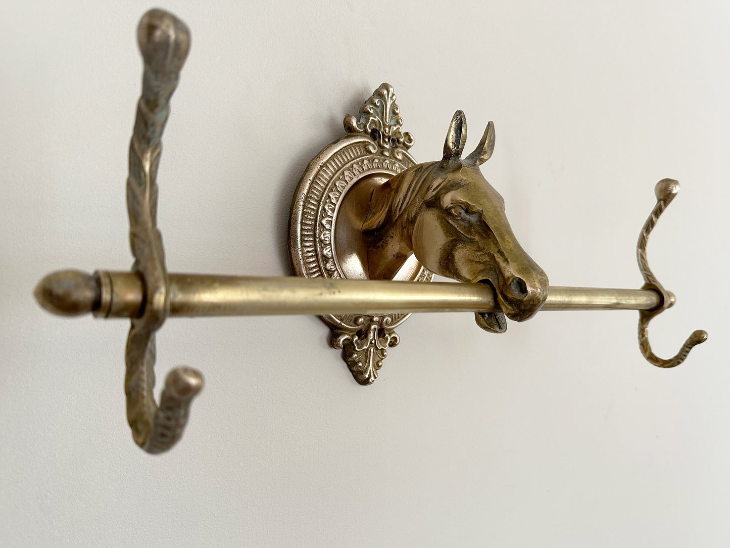 Vintage Horse Coat Rack, Coat Hooks Horse Gifts, Vintage Brass Wall Display, Eclectic Equestrian Decor Coat Hooks