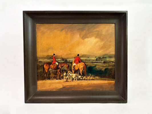 Vintage Horse Painting Equestrian Oil Painting Hunting Art Original Mid-Century Horse Artwork, Horse Framed Wall Art Equestrian Original Art