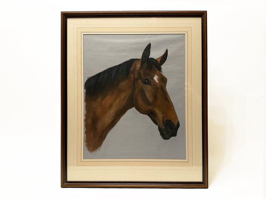 Vintage Horse Painting Vintage Horse Painting Equestrian Décor Horse Artwork Equine Art Vintage Animal Portrait