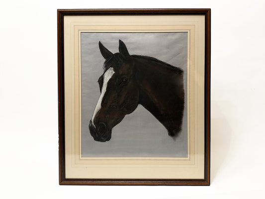 Vintage Horse Portrait Painting Vintage Horse Painting Equestrian Décor Horse Artwork Equine Art Vintage Animal Portrait
