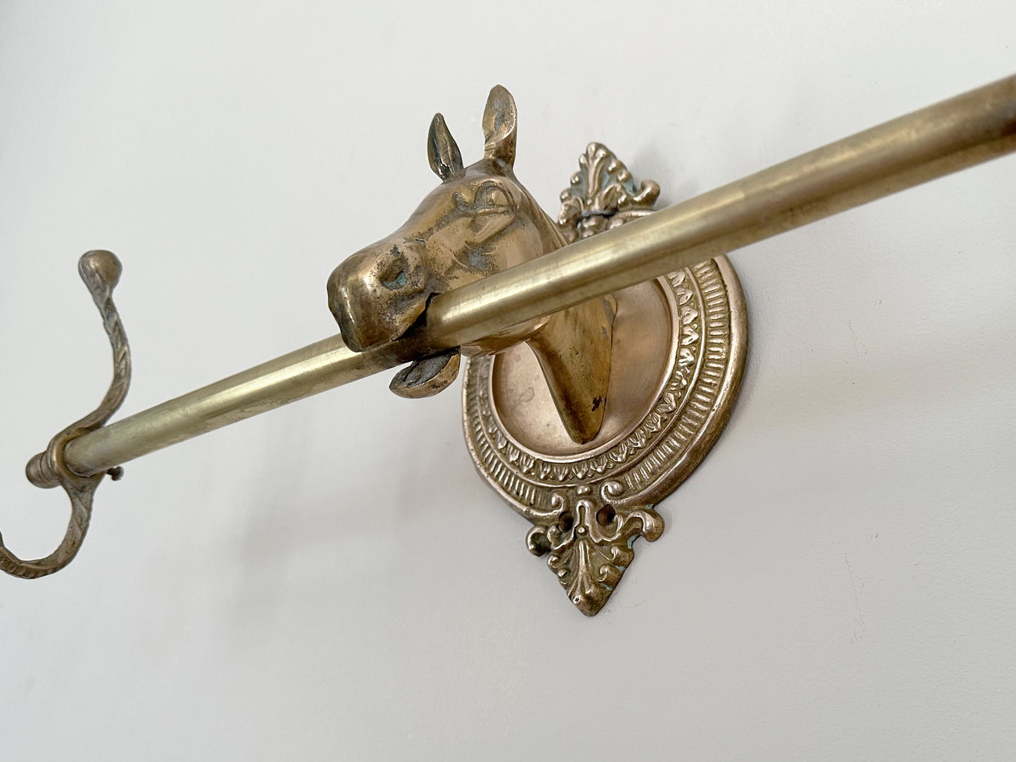 Vintage Horse Coat Rack, Coat Hooks Horse Gifts, Vintage Brass Wall Display, Eclectic Equestrian Decor Coat Hooks