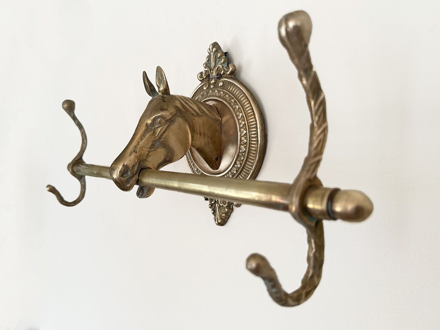 Vintage Horse Coat Rack, Coat Hooks Horse Gifts, Vintage Brass Wall Display, Eclectic Equestrian Decor Coat Hooks