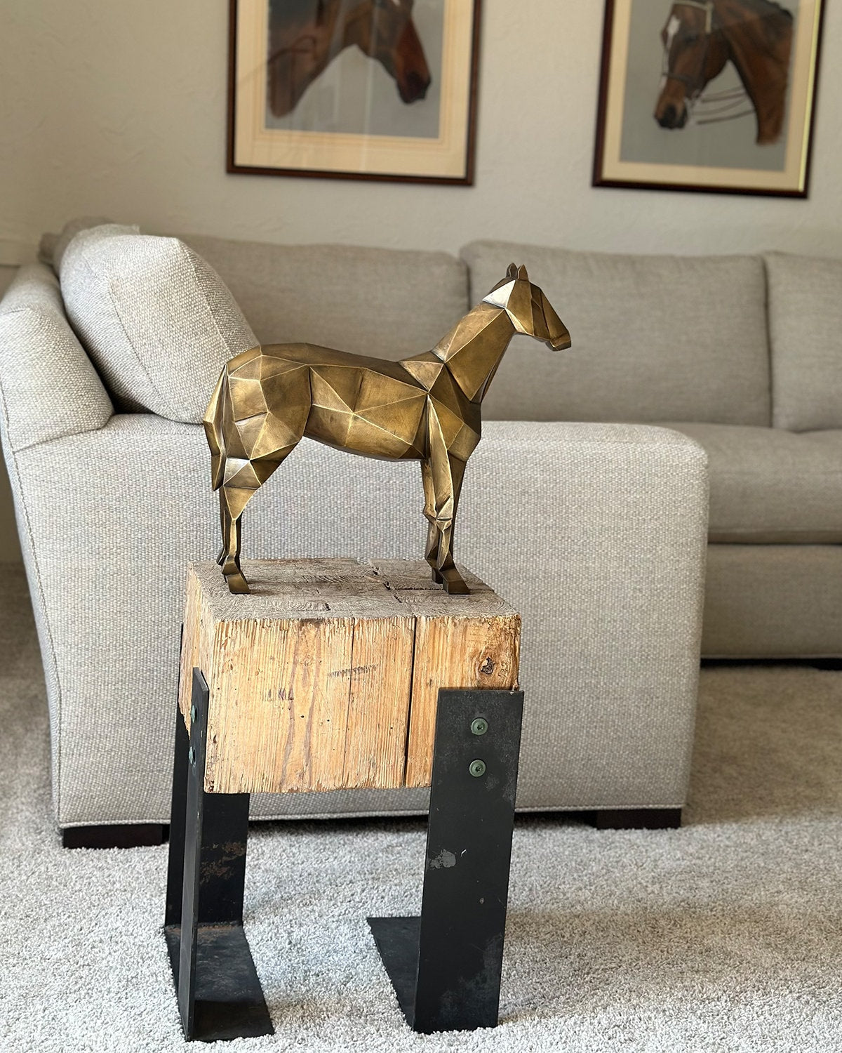 Horse Sculpture Modern Horse Art European Equestrian Decor Cubist Art Sculpture Cubism Statue Contemporary Horse Statue Modern Equestrian