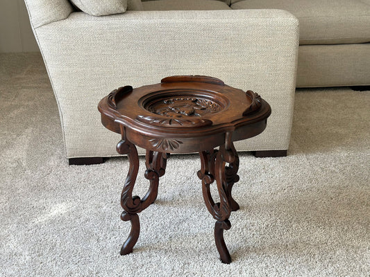 Antique Cocktail Table, Vintage Wood Tray Table, Carved Wood Italian Style Tray Table With Roman Soldiers, Greek Mythology Table Eclectic