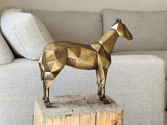 Horse Sculpture Modern Horse Art European Equestrian Decor Cubist Art Sculpture Cubism Statue Contemporary Horse Statue Modern Equestrian