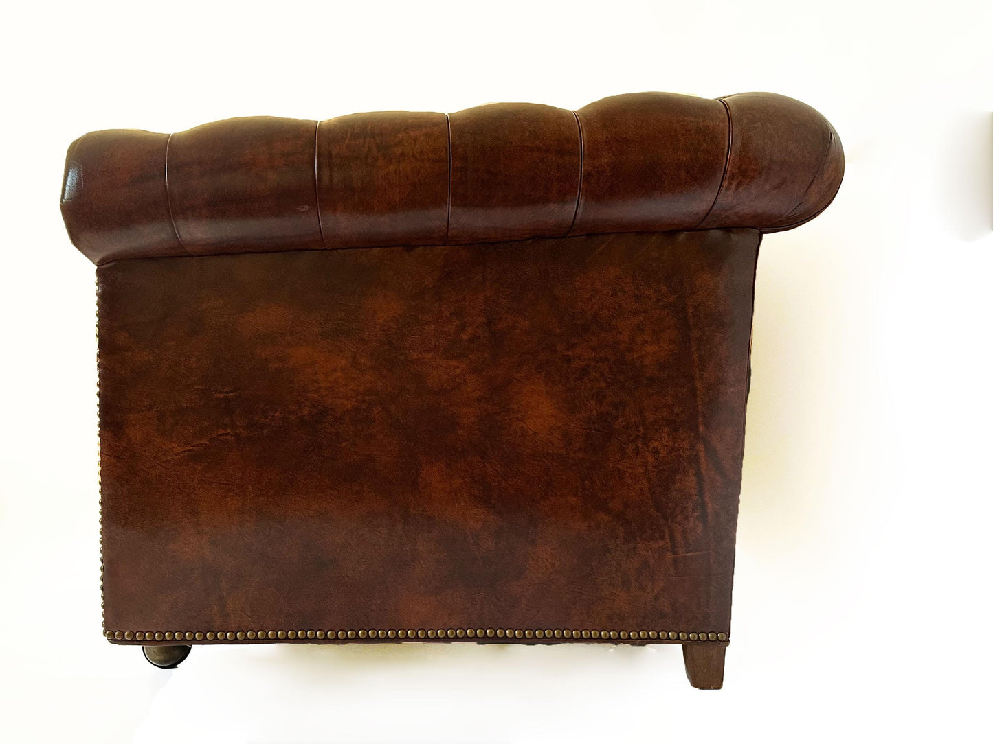 Mid 20th Century Vintage Leathercraft English Tufted Oxblood Leather Chesterfield Sofa