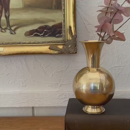 Swedish Vase Décor For Flowers Scandinavian Modern MCM Vintage Brass Design By Ibe Konst Made In Sweden