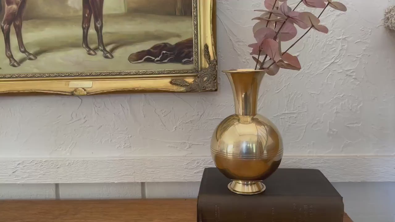 Swedish Vase Décor For Flowers Scandinavian Modern MCM Vintage Brass Design By Ibe Konst Made In Sweden